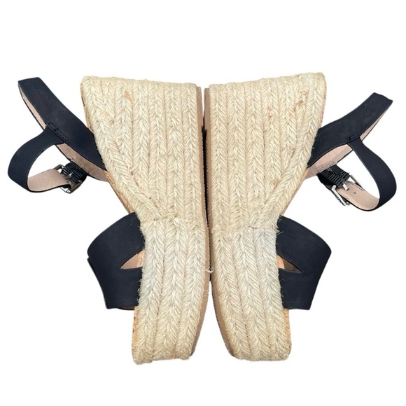 Sam Edelman Maura espadrille suede wedge sandals open-toe black womens 8 - Picture 5 of 10